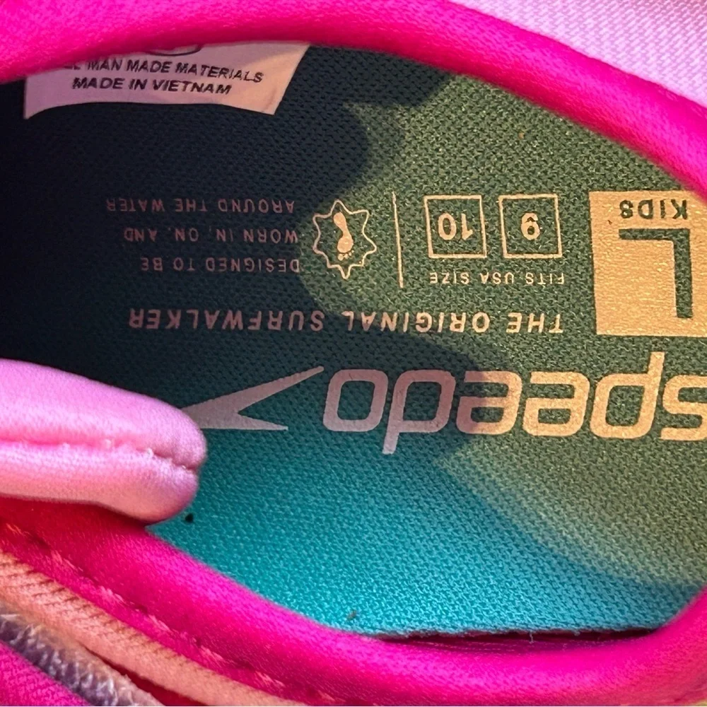 Speedo Surfwalker Pink Water Shoes, Kids Size L (9-10)